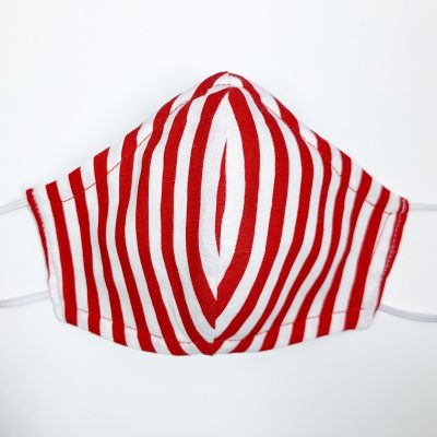 Red and White Stripe Mask